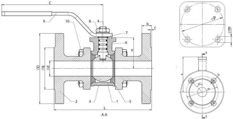 Van bi mặt bích tay gạt